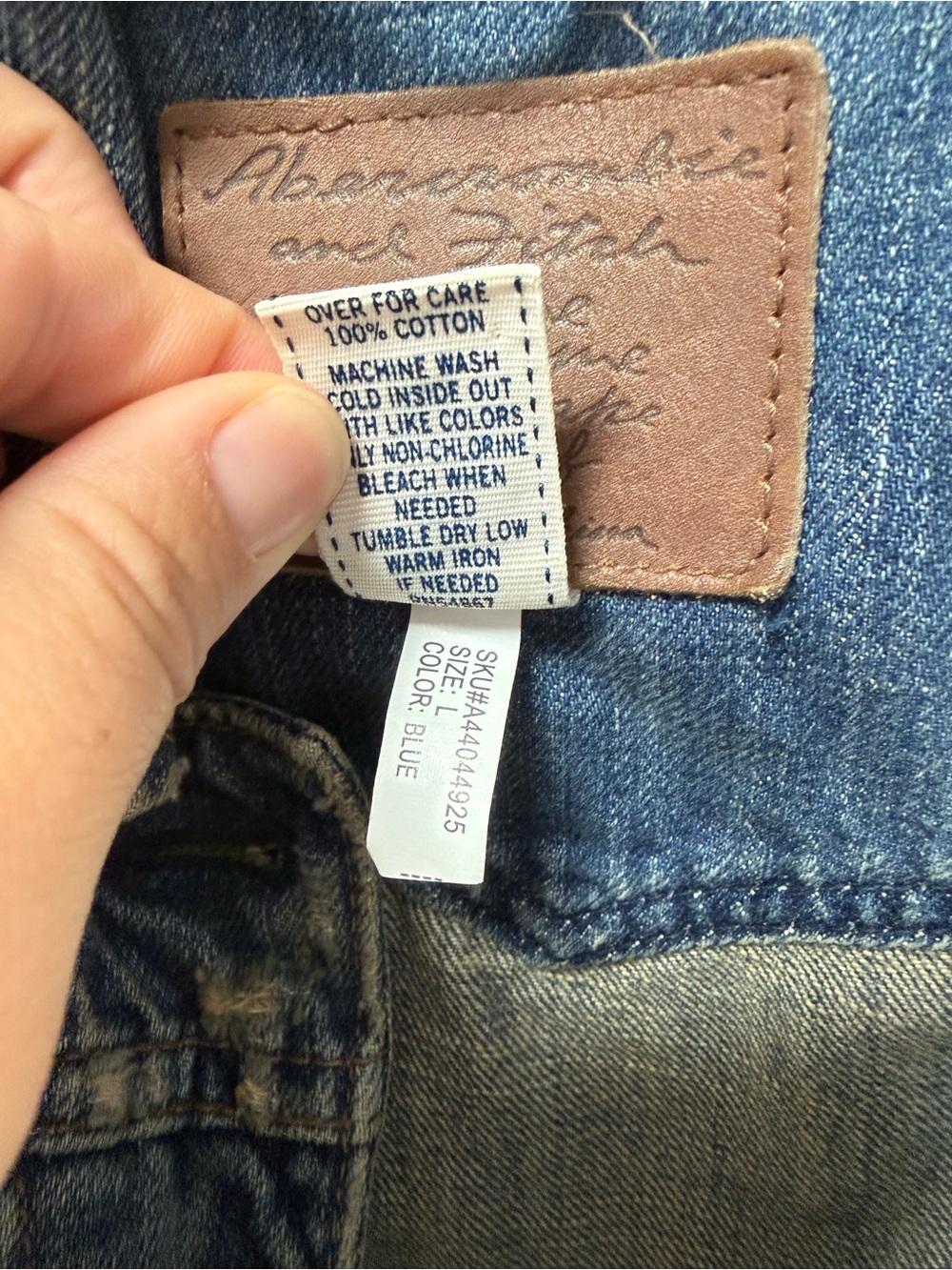 Vintage Y2K Abercrombie & Fitch distressed denim trucker jacket Juniors Large - Picture 3 of 7